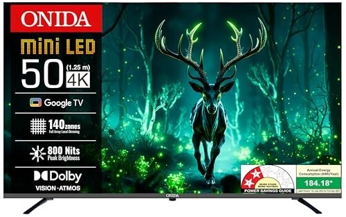 Onida 127 cm (50 inchs) Nexg Series 4K Ultra HD Smart QLED Mini LED Google TV MZ50MIN