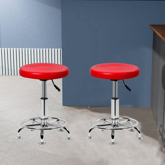 Ngfc Doctor Stool with Adjustable Height (Modern, Black) (Fix Modern pk2, Red)