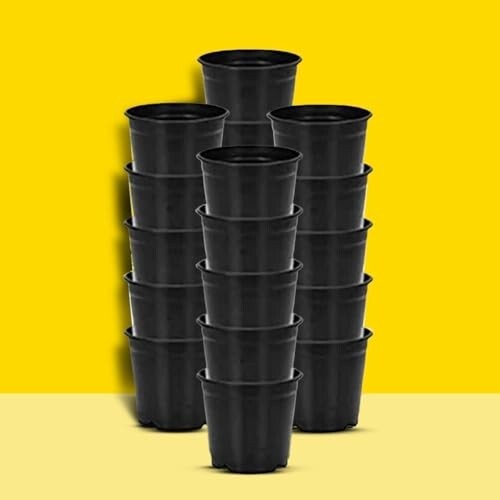Plastic Flower Pots 6 Inch Pack of 10