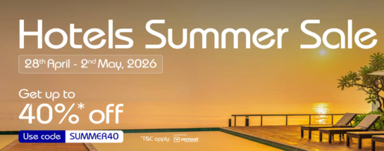 Hotels Summer Sale at IndiGo- get up to 40%* off