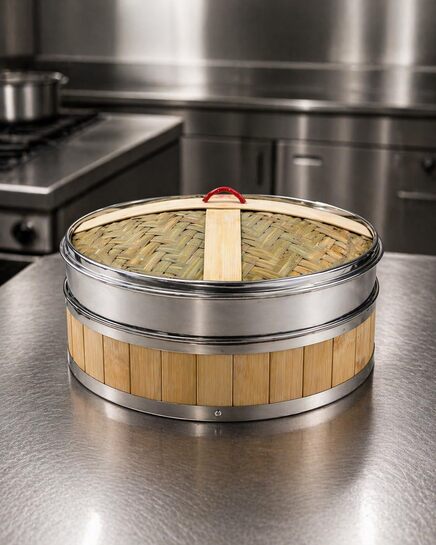 Steamer Basket with Lid – 1 Tier Round 