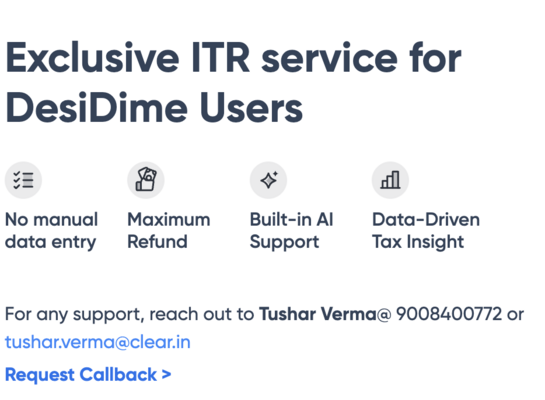 Up to 70% discount on ITR Filing from Rs.149 on Cleartax