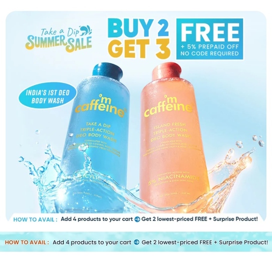  mCaffeine Sale – Buy 2 Get 2 FREE + Extra Freebie | Combo Products Also Valid  