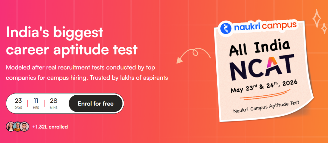 Naukri Campus: Indias Biggest Career Aptitude Test - Enroll for Free ...