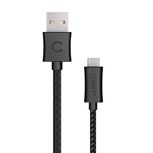 Cygnett CY2046PCUSA USB-C to USB-A BraidedData Cable - 3.28 Feet (1 Meter) - (Black-Grey)