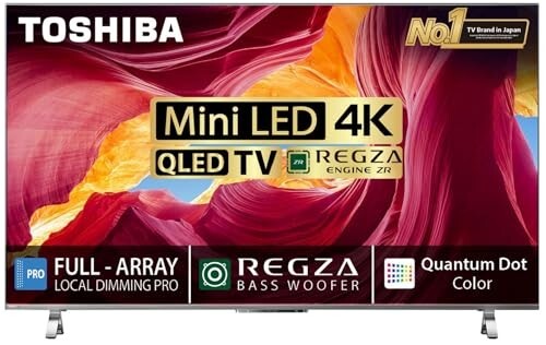 Toshiba 139 cm (55 inches) 4K Ultra HD Smart Mini LED QLED TV 55M650MP (Black)