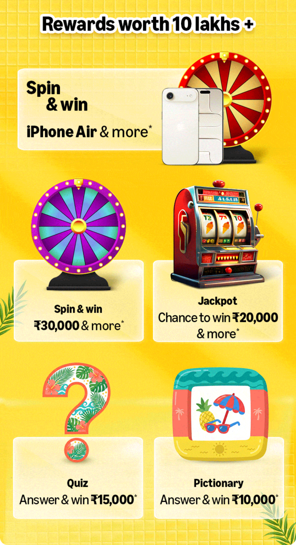 (2 Spins) Amazon Great Summer Sale spin and win rs 10-20/rewards 
