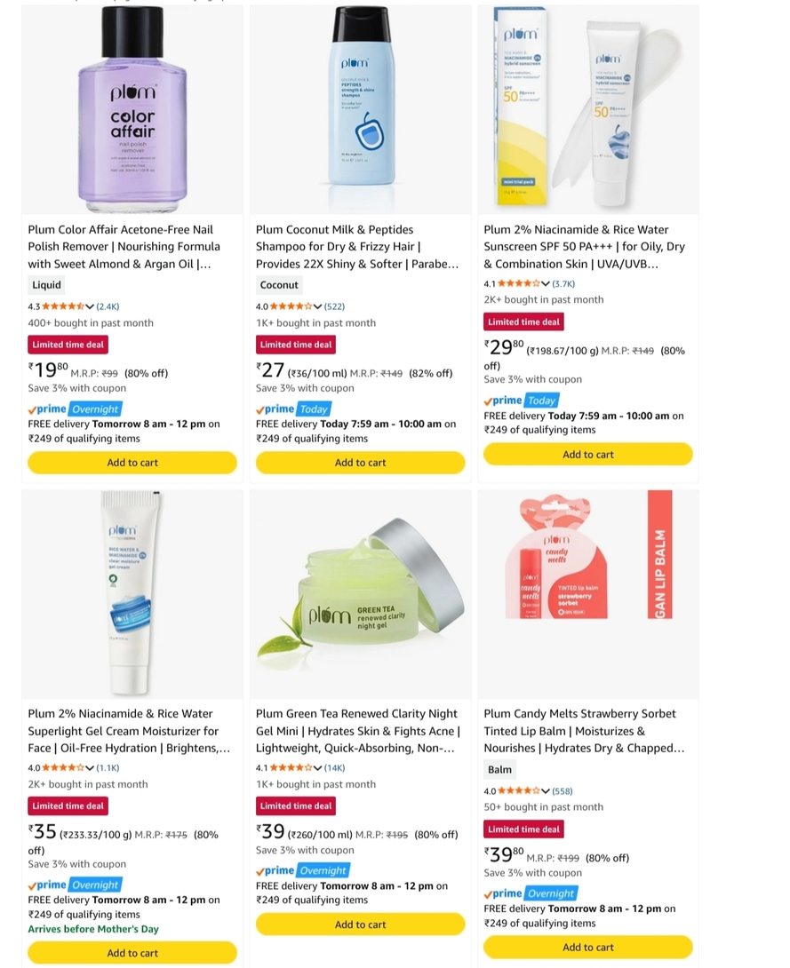 Plum products 80% off 