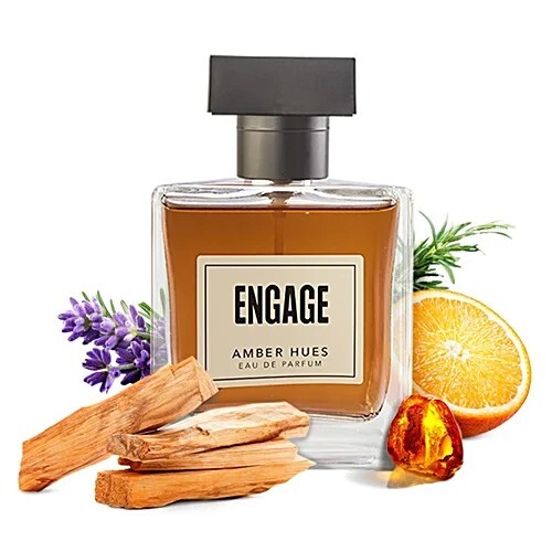Engage Amber Hues Eau De Parfum - For Men, 100 ml (Get 3 ml Tester Free)