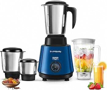 Longway Super Pro Juicer Mixer Grinder | Up to 750 Watt Powerful Motor | 4 Jars for Grinding