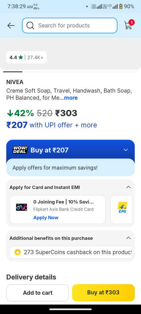 Nivea soap with 100% supercoins back 