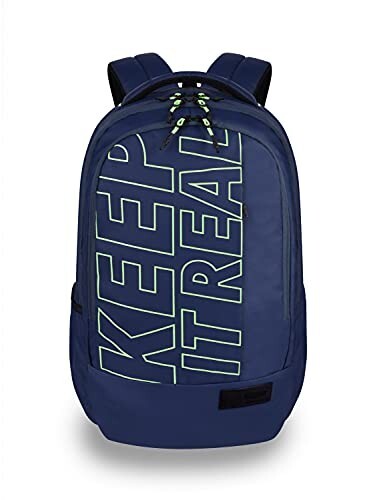 Gear Keep It Real 32 Ltrs Nblue Fl Green School Standard Backpack 