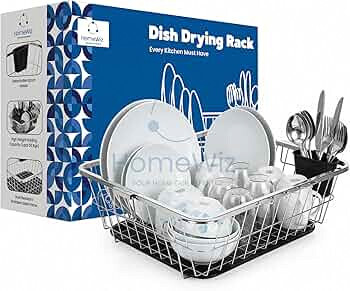 HomeWiz Stainless Steel Large Utensils Drying Rack Size 22 x 43 x 56 cm