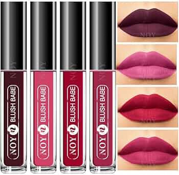 NOY Waterproof Matte Liquid Lipstick (Pack Of-4)