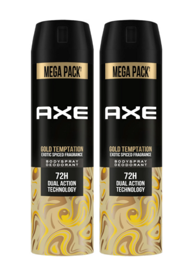 AXE Gold-Temptation Body Spray  -  For Men (430 ml, Pack of 2)