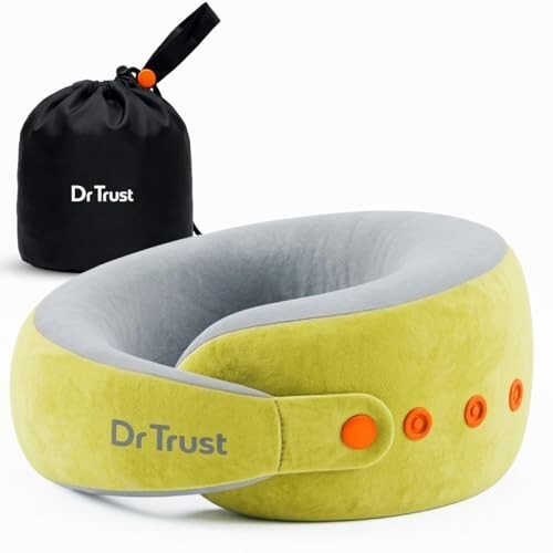 Dr Trust USA Cocoon 3219 Travel Neck Pillow 360° Ergonomic Support  – Green