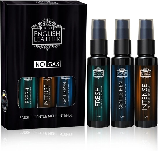 Next Care English Leather Gentlemen Fresh Intense (Pack of 3 X10ml) Long Lasting Perfume
