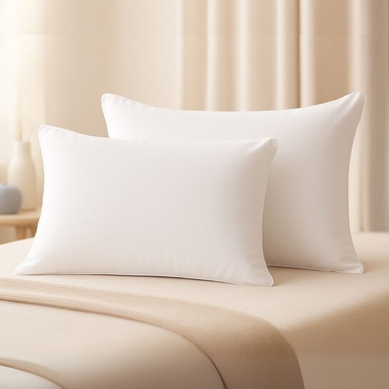 haus & kinder Microfibre Body Pillow Pack of 2 Solid (White)