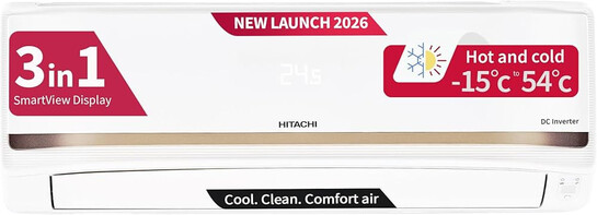 Hitachi 1.5 Ton 3 Star, New star rated, Inverter Split AC
