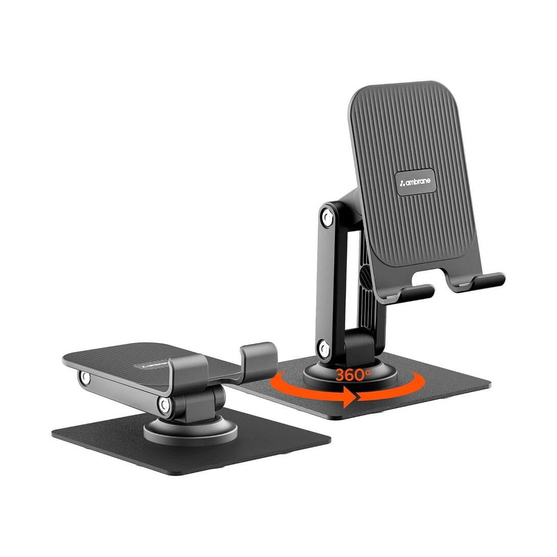 Ambrane 360° Rotation, Foldable Design Mobile Stand  (Twistand 360, Black)