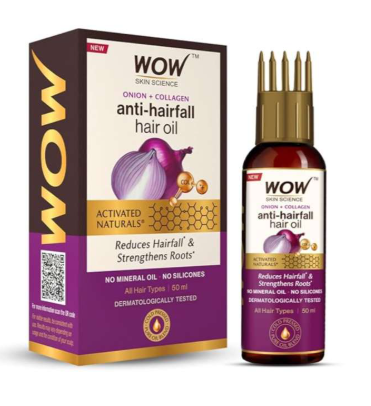 WOW Skin Science Onion Black Seed Hair Oil with comb applicator - 50 ml