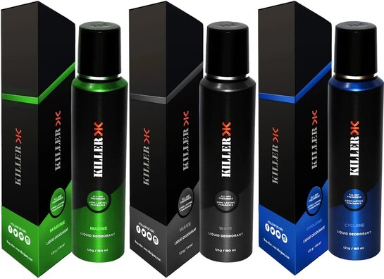 KILLER marine, cyclone, wave (150ml Each) Deodorant Spray - For M...more