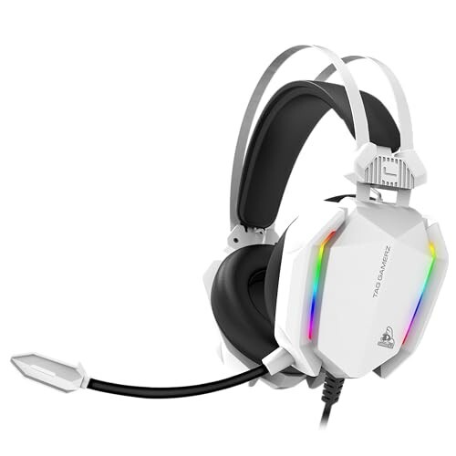 TAG Gamerz Titan RGB White Over-Ear Gaming Wired Headphone