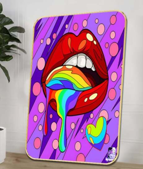 [Order from APP for coupon discount] Myntra Elegant Homes: Purple and Red pop art wall painting