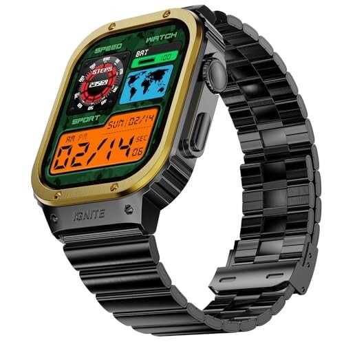 Fire-Boltt Maverick Smartwatch 2.02" IPS Display | BT Calling & Voice Assistant (Gold Black)
