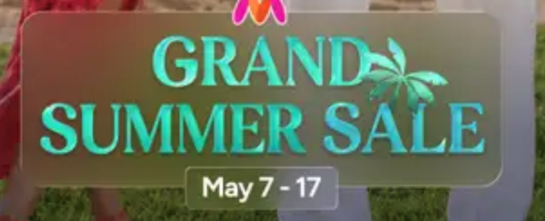 upcoming Myntra Grand Summer  sale  up to 80 % off & 10 % Bank Offers(May 7- 17)