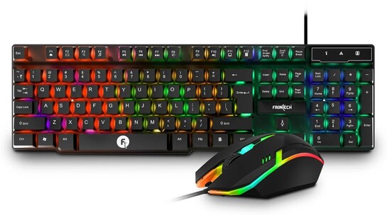 Frontech KB-0040 Wired Gaming Combo Keyboard and Optical Mouse (Black)