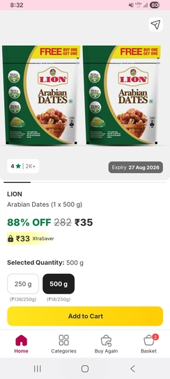 500gm Arabian Date as Rs. 35
