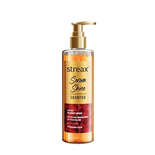 Streax Serum Shine Shampoo, 240ml |for Frizzy and Dry Hair | For Smooth & Shiny Hair