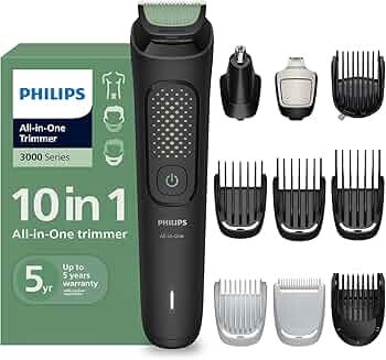 Philips India's No.1 Men's Trimmer | Single stroke beard trimming | 10-in-1 All in One Grooming Kit
