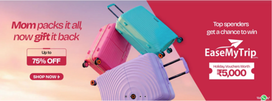Nashermiles - Mom packs it all now gift it back Upto 75% Off | Get a chance to win 5000 EaseMy Trip vouchers