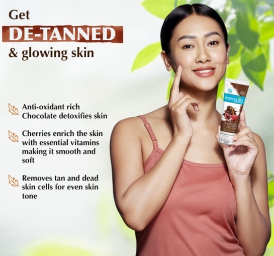 [Bhim UPI offer could be account specific] Everyuth Naturals Tan Removal Chocolate and Cherry scrub (100 grams tube × 2)