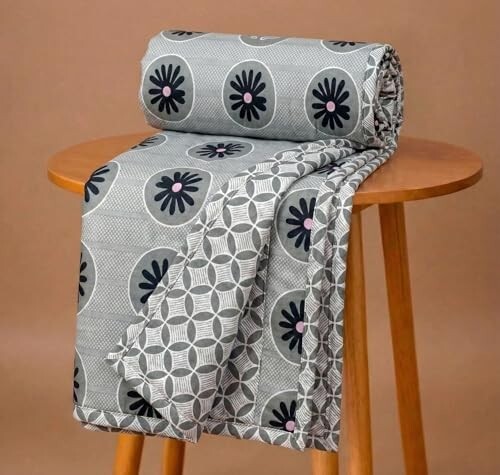 BSB HOME 100% Cotton Reversible Dohar Double Bed Size | AC Blanket (224 x 214 cm) (Charcoal Gray)