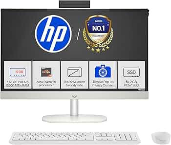 HP All-in-One, AMD Ryzen 5 7520U (16GB LPDDR5, 512GB SSD)