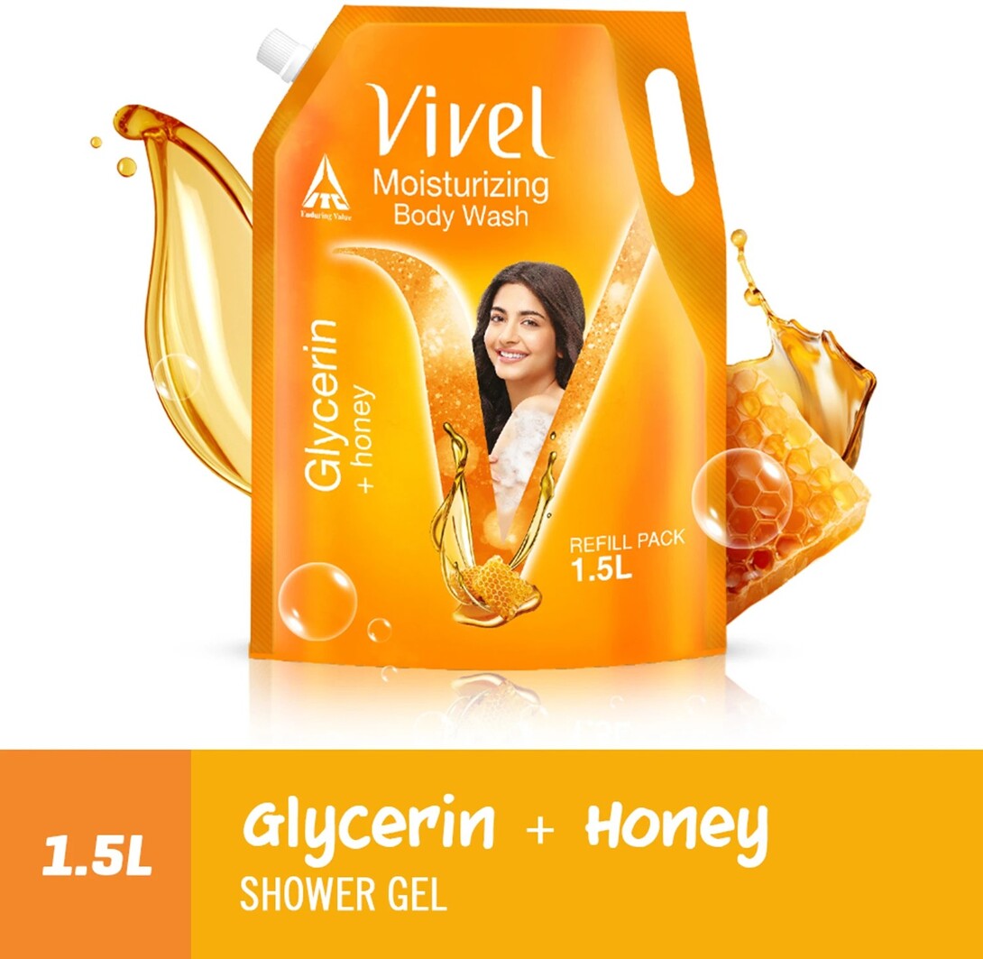 Vivel Glycerin & Honey Body Wash Shower Gel, for Soft, Glowing 