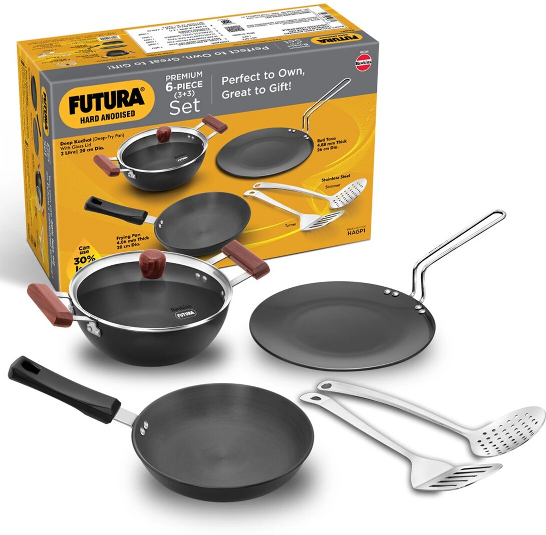 47% off on - Hawkins Futura Gift Set - Kadhai, Frying Pan, Tava, Lid, Skimmer - Rs. 2315
