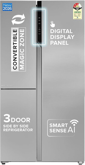 Haier SmartChoice 598L 3-Door Side by Side Frost Free Refrigerator