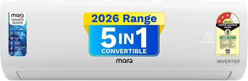 51% off on - MarQ by Flipkart 2026 Model 1.5 Ton 3 Star Split Inverter 5-in-1 Convertible with Turbo Cool Technology AC - Rs. 24490