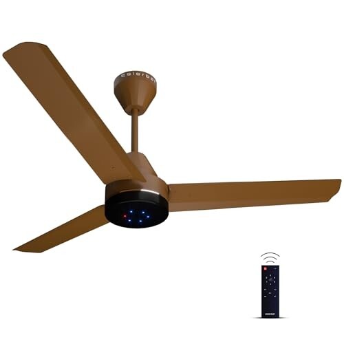 Colorbot Stella BLDC Ceiling Fans 1200mm | BEE 5 Star Rated 370 RPM (Boost, Timer, LED, Reverse Mode) (Caramel Brown)