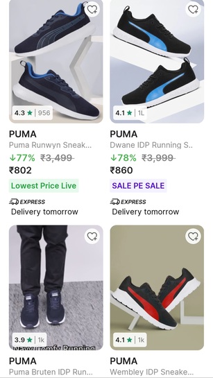 FLIPKART PUMA SHOES AT 75% OFF 