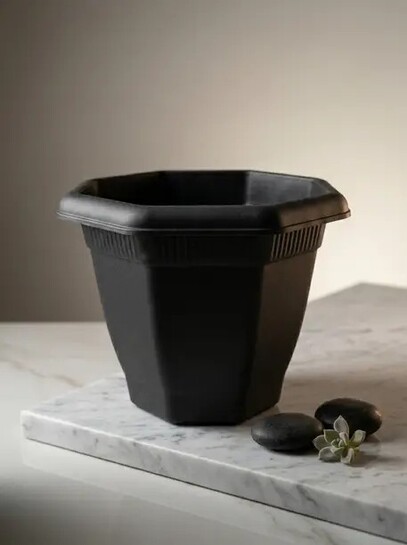 VNC Flower Pot For Home and Garden, Indoor & Outdoor Plant Pot, Plastic Vase (6 inch Plastic Vase (16 inch, Black)