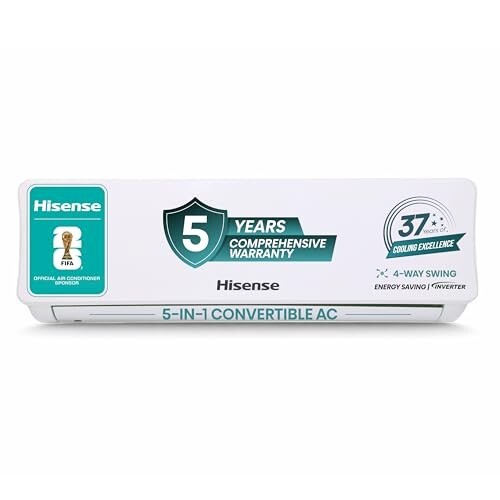 Hisense 1.0 Ton 3 star Inverter Split AC(Copper, 5-in-1 Convertible with Intelligent 4 modes