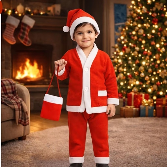 GRAPHENE Christmas Santa Claus Dress Costume for Boy Girl Kids Children