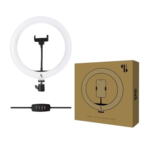 nine16 Loop 13" Ring Light, Mobile Stand for Video Shooting (13 Inch Ring Light)