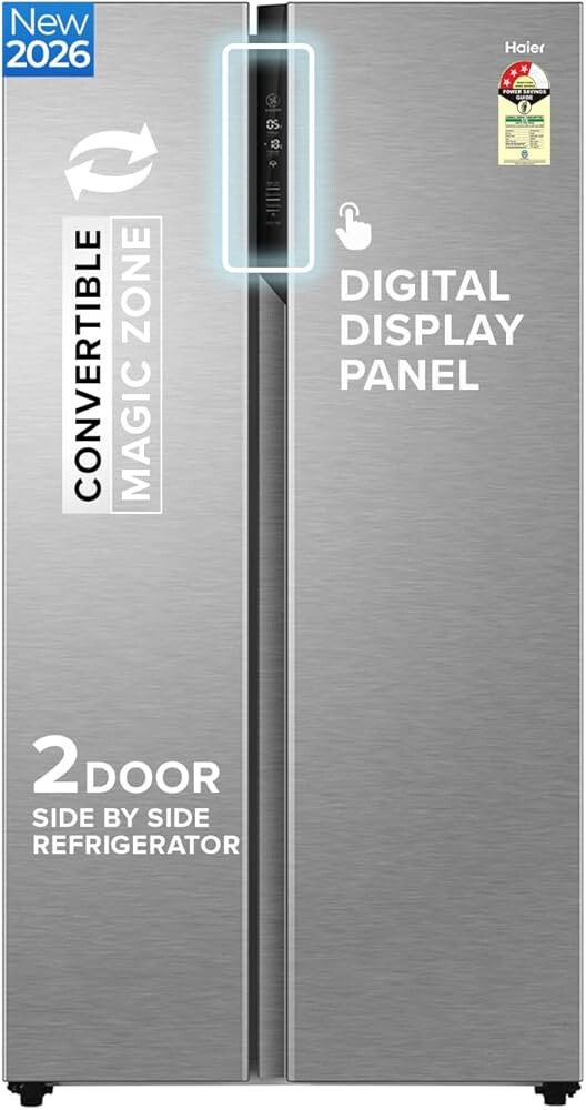 Haier 596L 3Star 2 Door Side by Side Frost Free Refrigerator