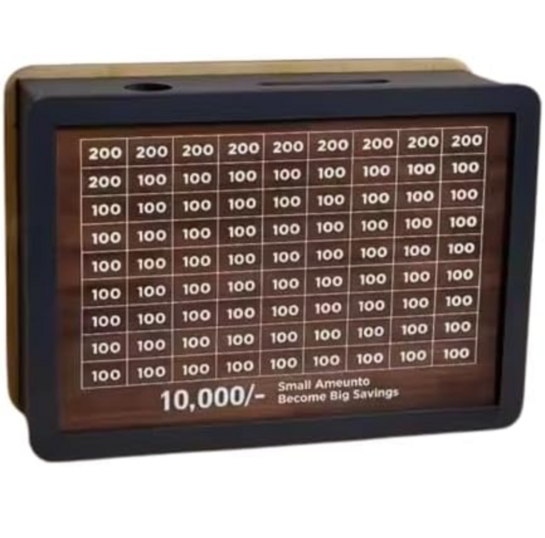 Bazaar : Wooden Piggy Bank Coin Saving Box